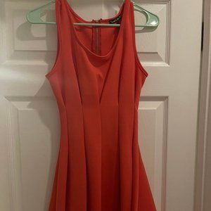 Mini Dress - Orange/Peachy Polyester Dress